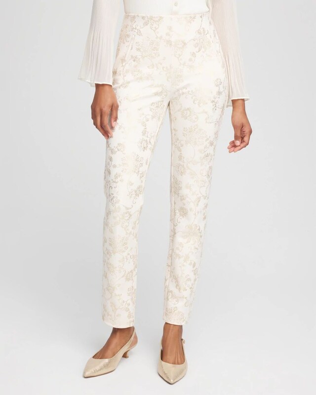 Juliet Foiled Ponte Ankle Pants - image 1